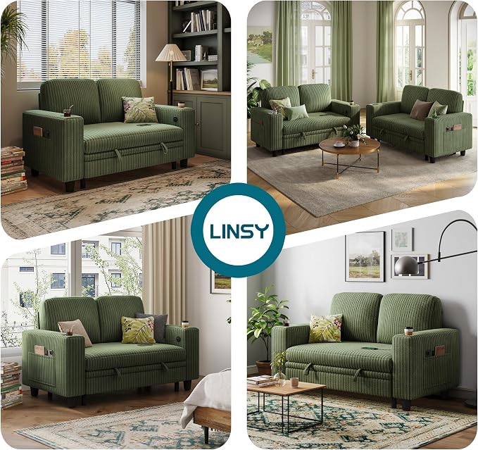 LINSY HOME Loveseat Sofa with Storage - Image 8