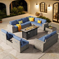 ovios 13 Pieces Patio Furniture Set, Outdoor Wicker Sectional Sofa by OVIOS