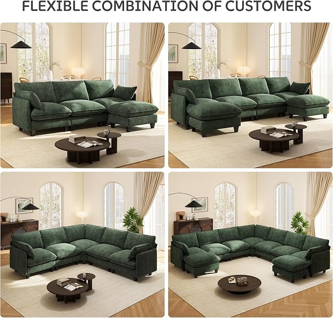 Ihanherry 107" Oversized V-Shaped Modular Sectional Sofa, Cloud Couch - Image 7