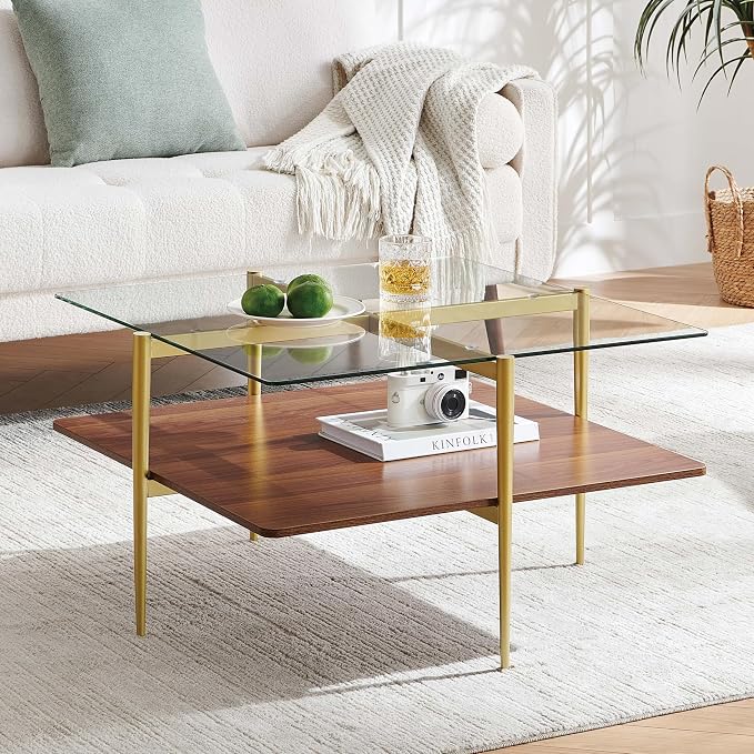 LumFurn X-Large Oval Glass Coffee Table, Mid-Century Modern Design, L47 x W24 x - Image 3