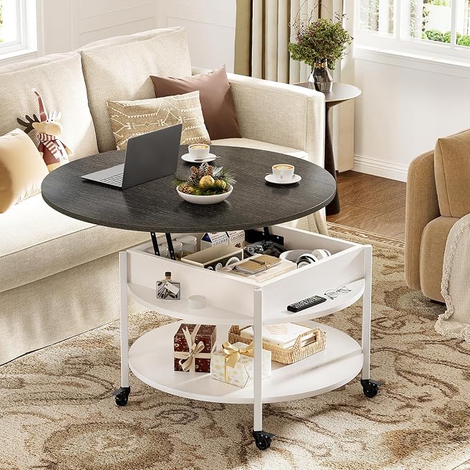 FABATO Round Lift Top Coffee Table - Image 2
