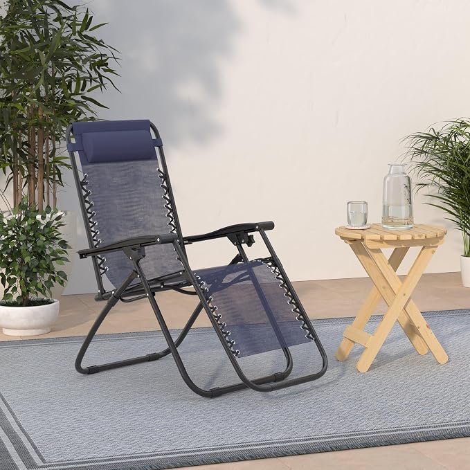 Devoko Patio Zero Gravity Chair Outdoor Folding Adjustable Reclining Chairs - Image 2