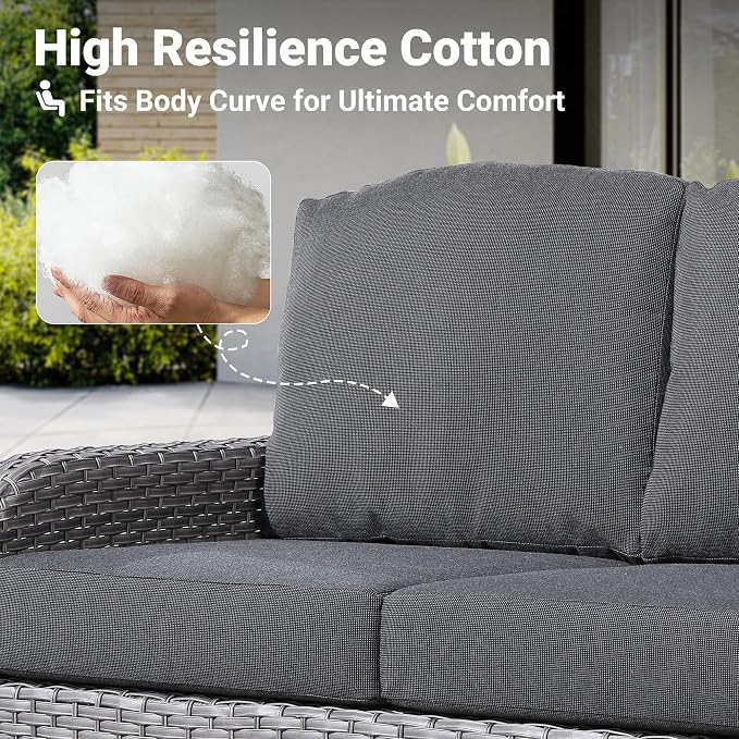 ovios 2-Piece Patio Furniture Set, Outdoor Wicker Sofa - Image 5