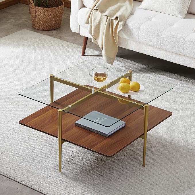 LumFurn X-Large Oval Glass Coffee Table, Mid-Century Modern Design, L47 x W24 x by LumFurn