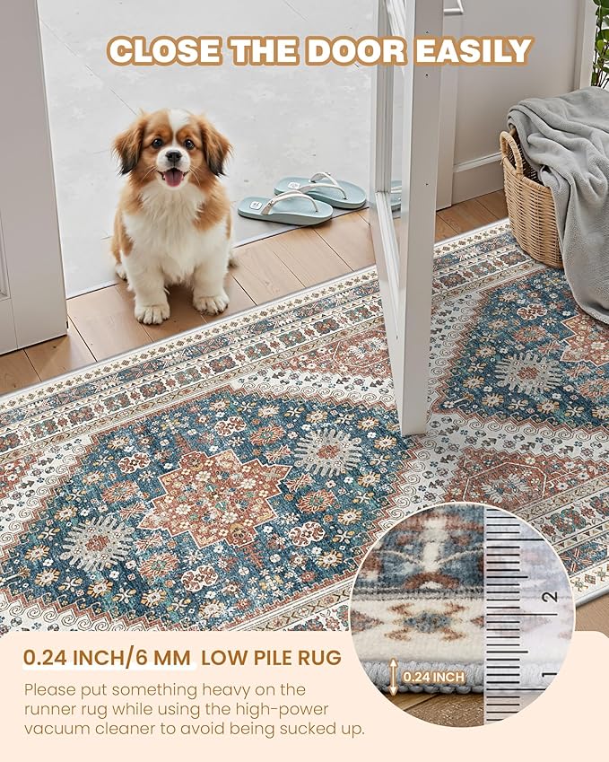 Runner Rug 2x6, Ultra-Thin Entryway Rug Non Slip Washable Rugs - Image 6
