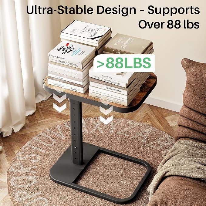 Kitstorack TV Tray Table, Adjustable Height & Flip-Top & Rounded Metal Corners - Image 8