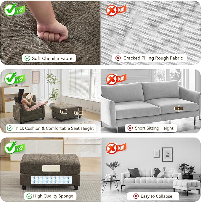 WUTUTUEE 57.5" Oversized Chaise Lounge - Image 6