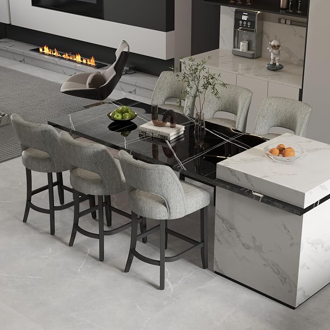 VKNOW Bar Stools Set of 6, Modern Counter Stools by VKNOW
