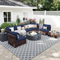 UPHA 9 Pieces Patio Furniture Sets, Wicker Outdoor Sectional Sofa Couch by UPHA