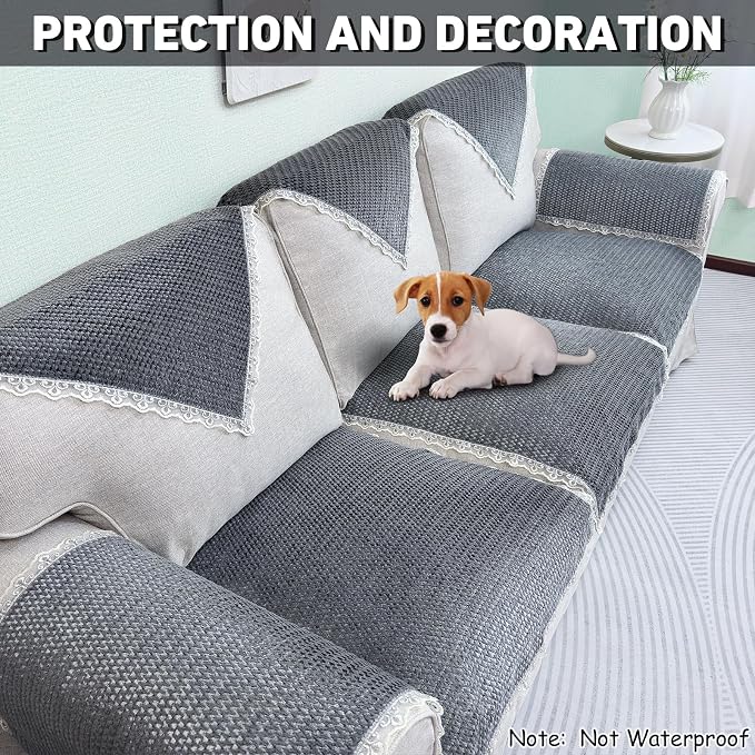 Velvet Couch Arm Covers, Headrest/Backrest Cover, Seat Slipcover - Image 4