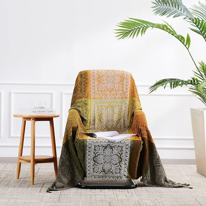 Boho Throw Blanket, Bohemian Tassels Throw Blankets - Image 8