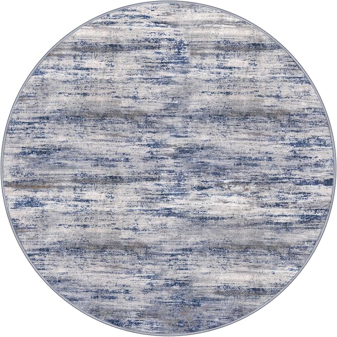 KOZYFLY Round Area Rugs 6Ft Modern Abstract Ombre Circle Rug - Image 8