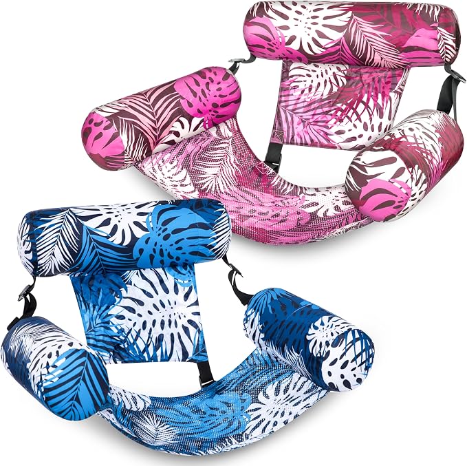 SLOOSH Inflatable Pool Floats Adult, 2 Packs Floating Lounge Chairs, Blow up by Sloosh