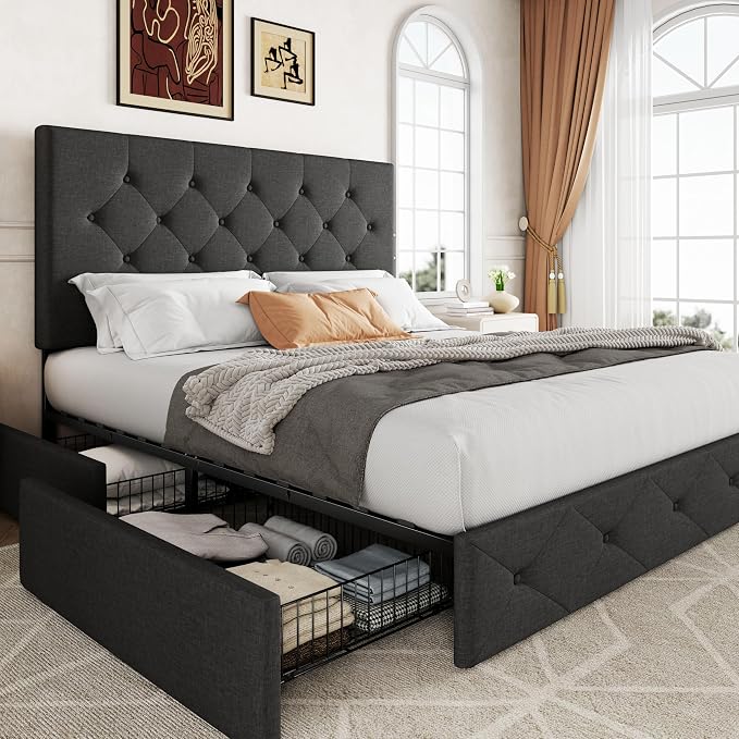 Allewie Upholstered Full Size Platform Bed Frame by Allewie