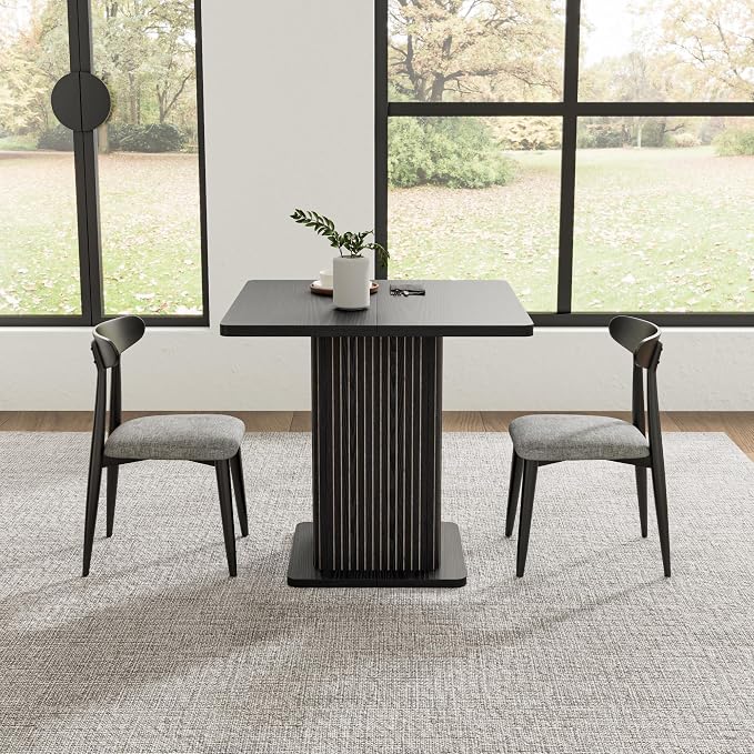 Small Black Dining Table for 2-4, 31.5 Inch Farmhouse Square Kitchen Table - Image 8