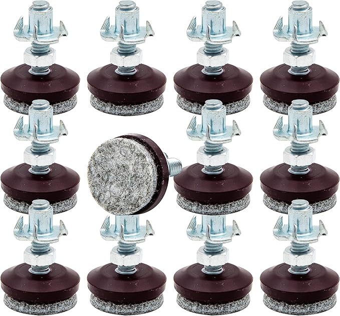 HUAYY 12 Pack Adjustable Furniture Leveling Feet, 1/4-20 Threaded Stem by HUAYY