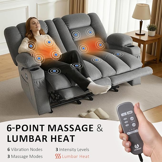MCombo 55.9" Zero Gravity Power Loveseat Recliner - Image 4