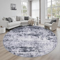 Round Area Rug for Living Room: 6 ft Washable Modern Abstract Soft Thin Rug by FXRHLP