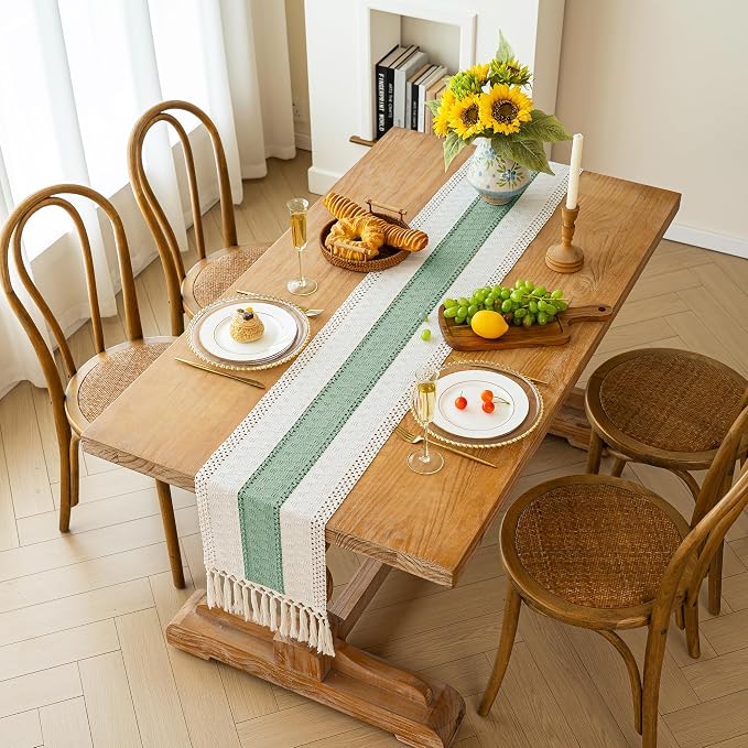 FEXIA Sage Green Table Runner 60 Inches Long - Image 6