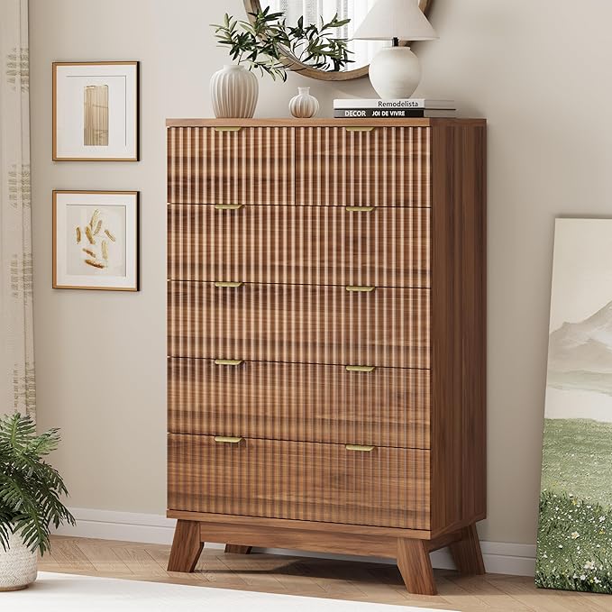 Xixini Fluted Dresser for Bedroom by Xixini