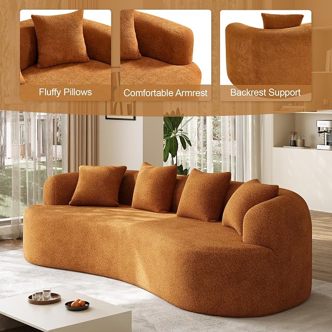 Oversized Sectional Sofa for Living Room, Modern Luxury Plush Chenille 4-Seater - Image 7