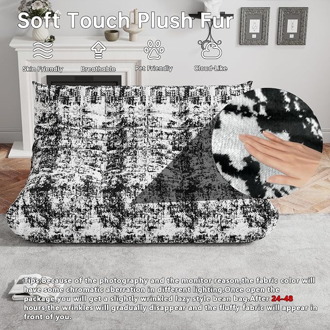 WHGBJA Bean Bag Chairs for Adults, BeanBag Reading Chair Memory Foam Couch - Image 3