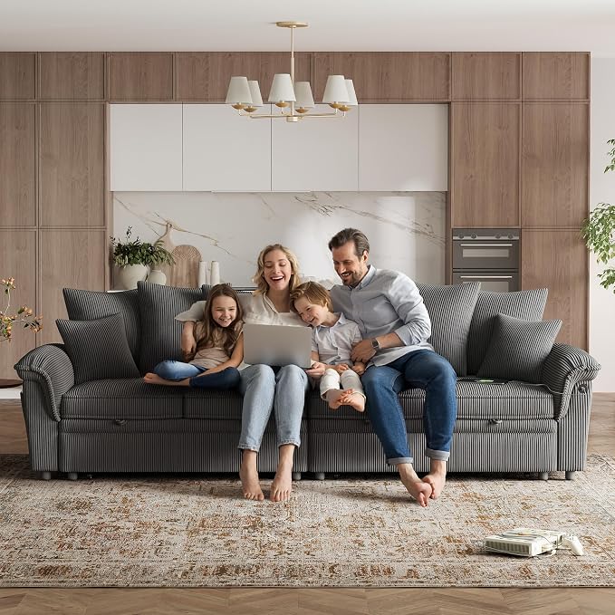 LINSY HOME Oversized Sectional Sleeper Sofa - Image 4