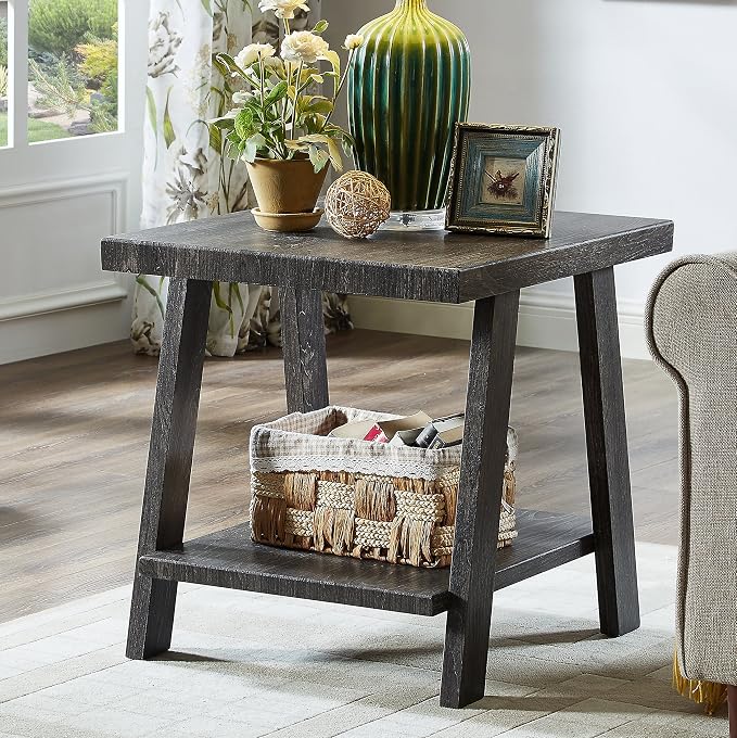 Roundhill Furniture Athens Contemporary 3-Piece Wood Shelf Coffee Table Set - Image 4