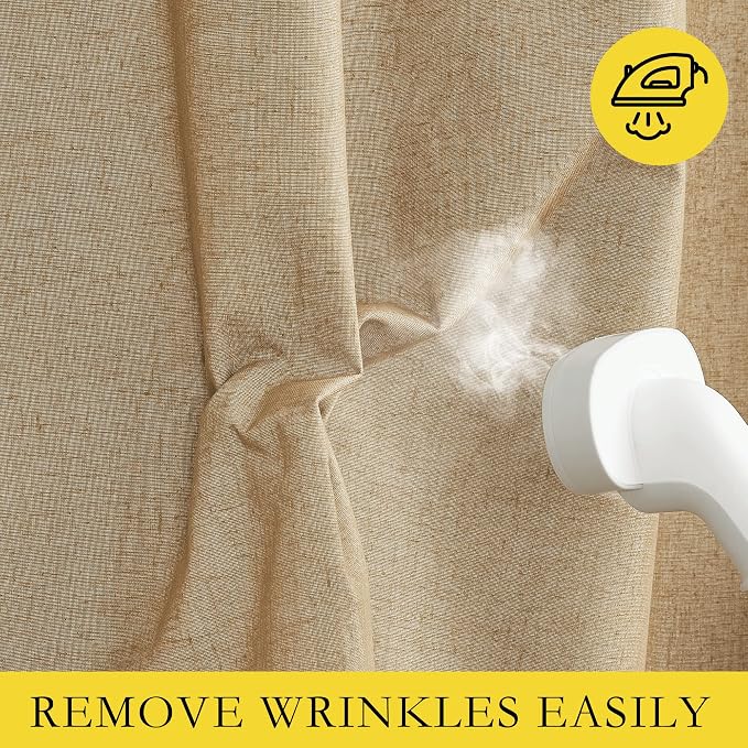 NICETOWN 100% Absolutely Blackout Linen Curtains - Image 8