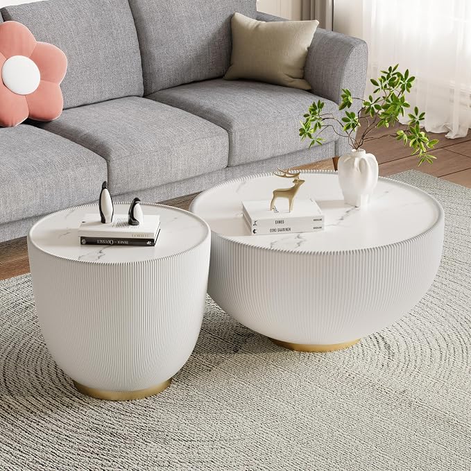 SSLine Bowl-Shape Small Coffee Table Modern Sintered Stone Top Coffee Table in - Image 6