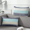AmHoo Pack of 2 Farmhouse Stripe Check Throw Pillow Covers Set Case Cotton by AmHootextile