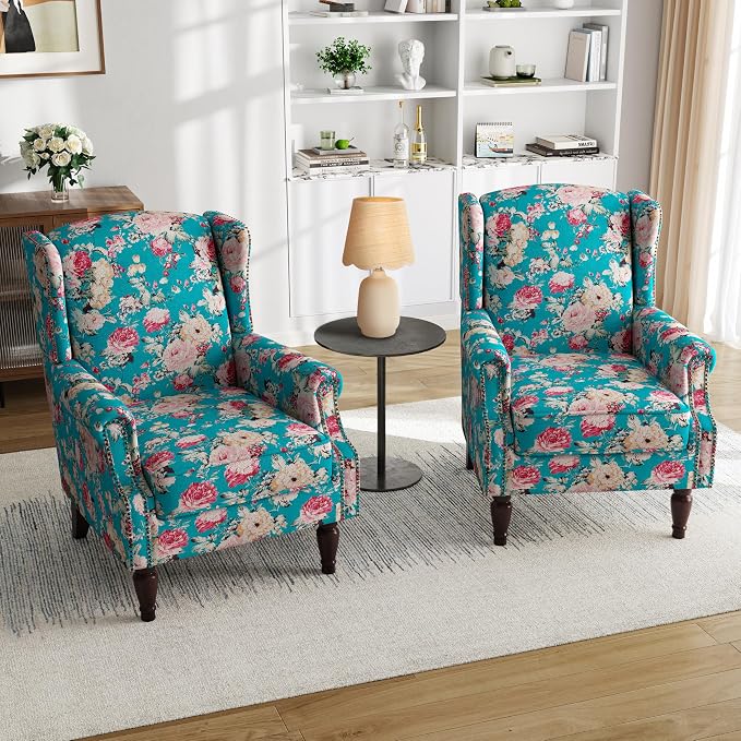 Pia Ricco High Back Floral Accent Chair - Image 7