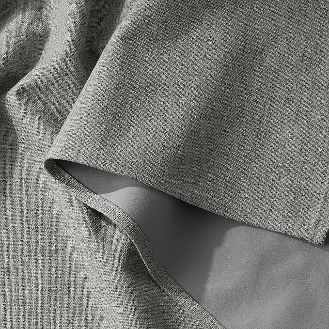 RYB HOME 100% Blackout Linen Textured Curtains 84 inches Long, Thermal - Image 7