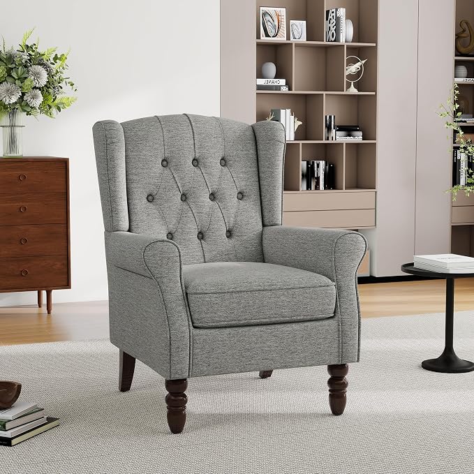 Mid-Century Modern 2-Piece Wingback Chair Set - Image 5