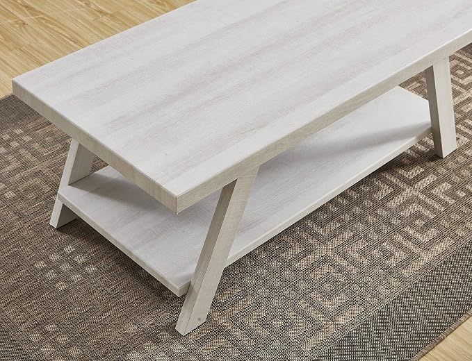 Roundhill Furniture Athens Contemporary 3-Piece Wood Shelf Coffee Table Set - Image 5