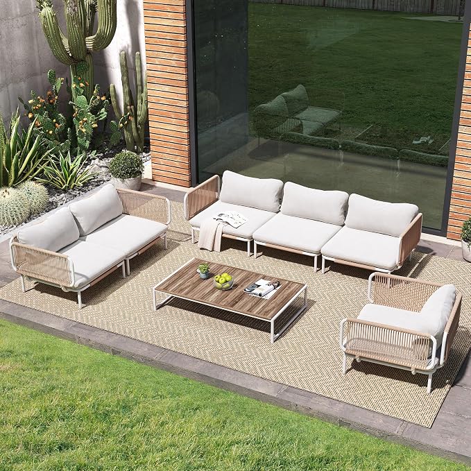 Crestlive Products Outdoor Patio Furniture Set, 6 Seater Modular Oversized by CrestliveProducts