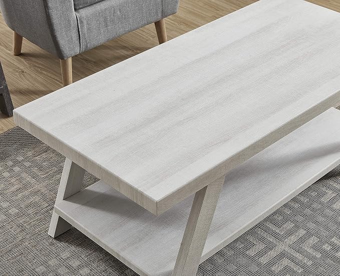 Roundhill Furniture Athens Contemporary 3-Piece Wood Shelf Coffee Table Set - Image 4