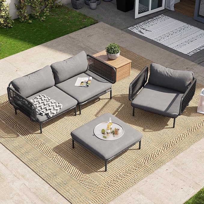 Crestlive Products Outdoor Patio Furniture Set, 4 Seater Modular Oversized by CrestliveProducts