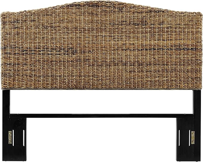 Crosley Furniture Serena Handwoven Natural Fiber Rattan Bed Headboard, Banana - Image 4