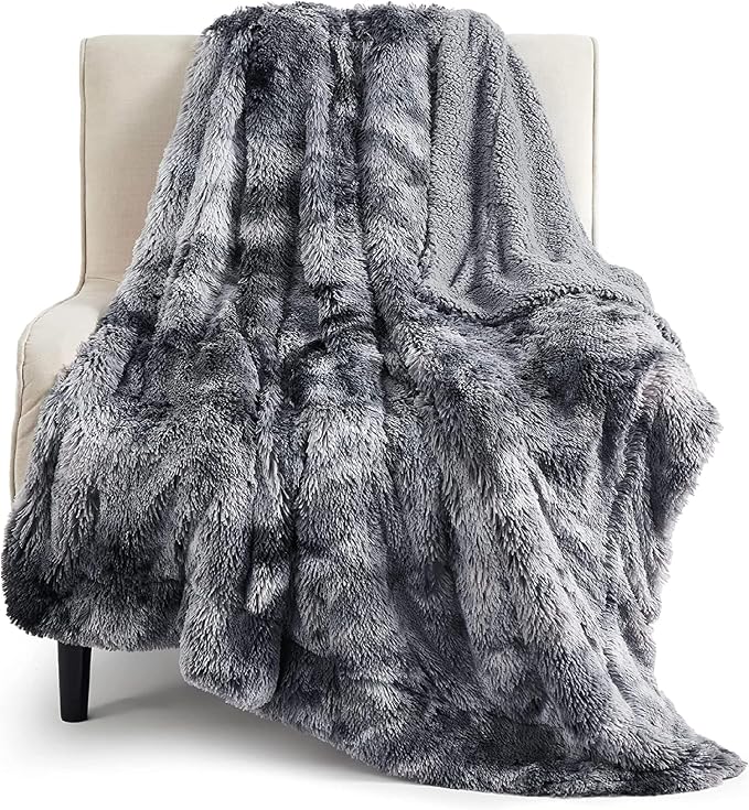 Bedsure GentleSoft Fluffy Fuzzy Faux Fur Throw Blanket by BEDSURE