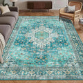 Washable Area Rug 8' x 10' Vintage Traditional Persian Mat by Unknown