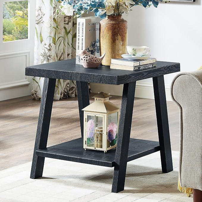 Roundhill Furniture Athens Contemporary 3-Piece Wood Shelf Coffee Table Set - Image 4