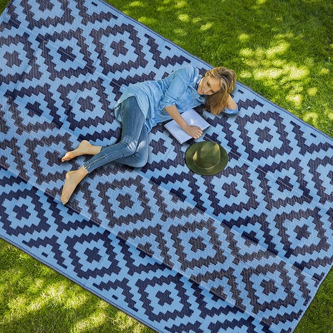 SAND MINE Reversible Mats, Plastic Straw Rug, Modern Area Rug, Large Floor Mat - Image 6