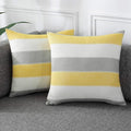 AmHoo Pack of 2 Farmhouse Stripe Check Throw Pillow Covers Set Case Cotton by AmHootextile