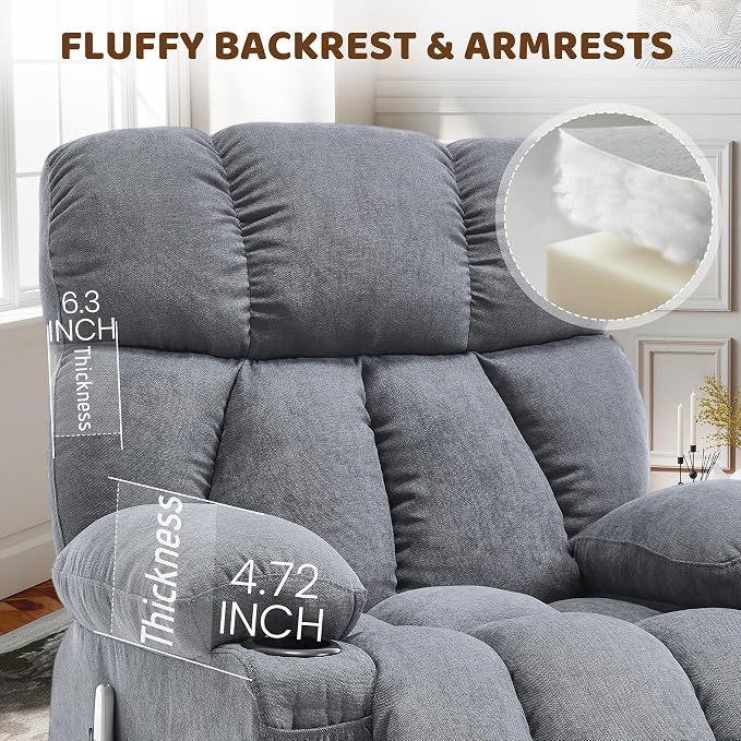 Massage Rocking Recliner Chair, Ergonomic Recliners Sofa - Image 4
