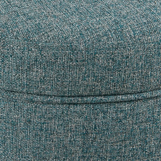 Homepop Home Decor | Upholstered Round Storage Ottoman | Ottoman - Image 6