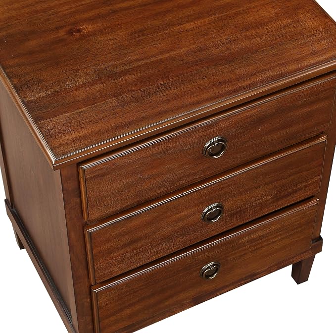 Brown 3-Drawer Nightstand with Eco-Friendly Materials, Promotes Sustainable - Image 5