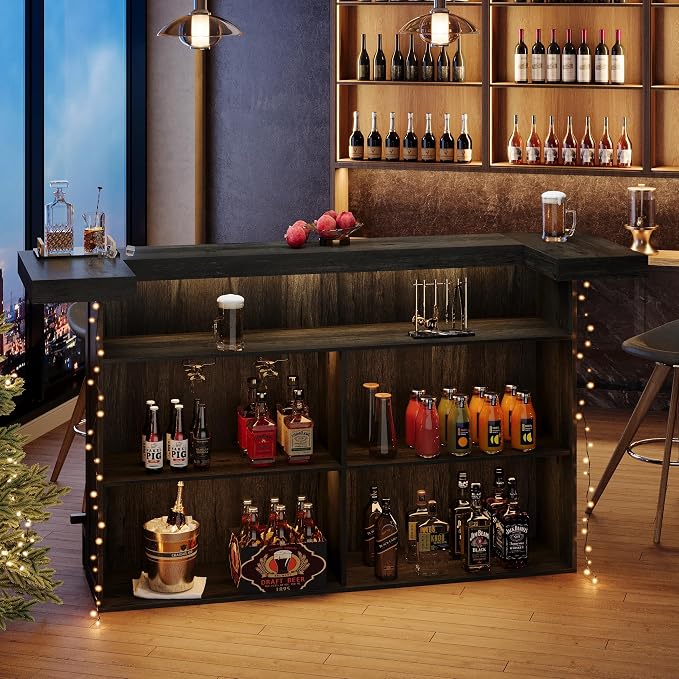 Tribesigns 4-Tier Bar Table, 70.9-Inch Large Wooden Home Bar Unit - Image 5