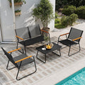 4-Piece Patio Furniture Set, Compact Outdoor Conversation Set by MASIONBACKYARDS