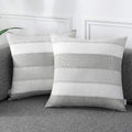 AmHoo Pack of 2 Farmhouse Stripe Check Throw Pillow Covers Set Case Cotton by AmHootextile